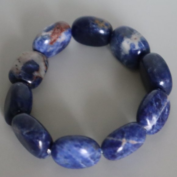 Sodalite Stretch Gemstone Bracelet - Picture 1 of 12